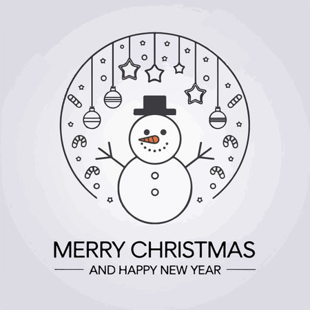 Merry Christmas and Happy New Year Vector File â Festive Holiday Desigのイラスト素材