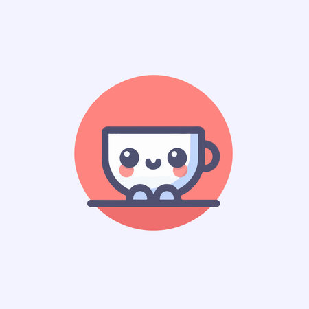 Cute cup of coffee icon in flat style. Vector illustration.のイラスト素材