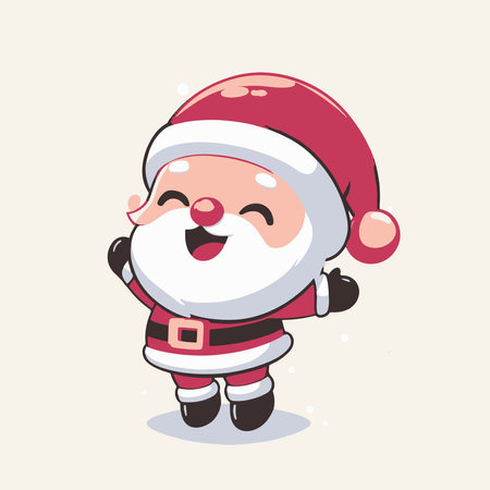 Cute cartoon santa claus character. Merry Christmas and Happy New Year. Vector illustrationのイラスト素材