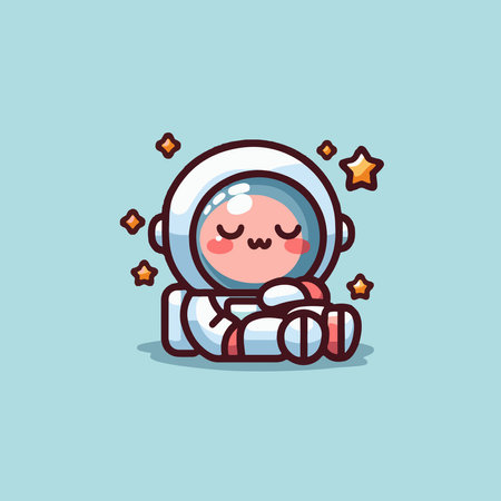 Cute astronaut cartoon character. Vector illustration of a cute astronaut.のイラスト素材