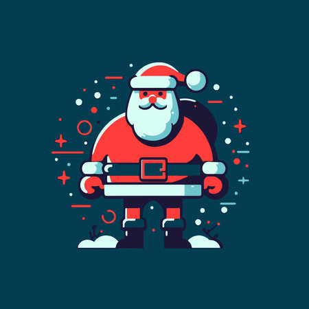 Santa Claus. Christmas and New Year. Vector illustration. Flat styleのイラスト素材