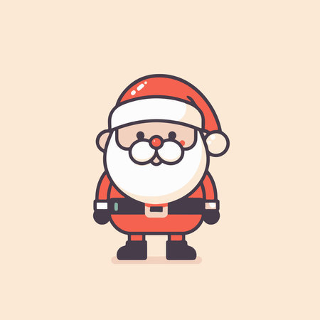 Cute Cartoon Santa Claus Character. Merry Christmas and Happy New Year Vector Illustrationのイラスト素材