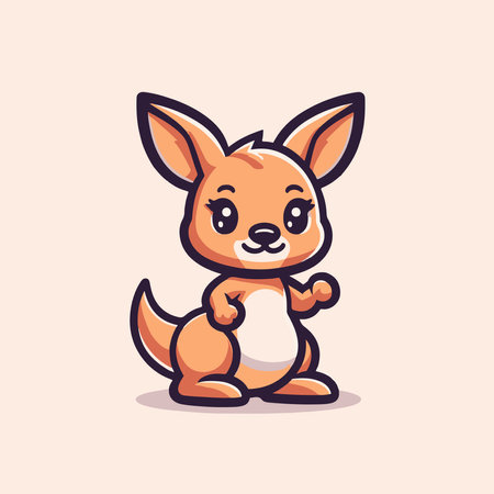 Cute kangaroo cartoon character. Vector illustration in cartoon styleのイラスト素材
