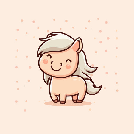 Cute cartoon pony. Vector illustration of a cute little pony.のイラスト素材
