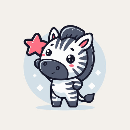 Cute Zebra Character Mascot Design Vector Illustration.のイラスト素材