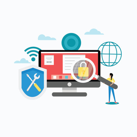 Computer security concept with icons design, vector illustration 10 eps graphic.のイラスト素材