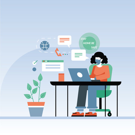Freelance. Freelance. Remote work. Vector illustration.のイラスト素材
