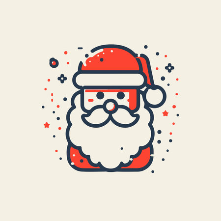 Santa claus vector line icon. Christmas and New Year illustration.のイラスト素材