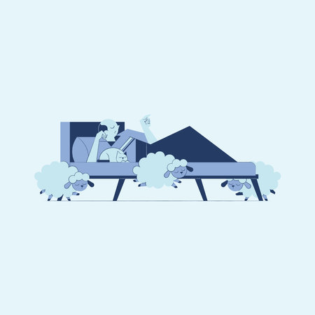 Vector illustration of cartoon character sleeping on the sofa. Flat design.のイラスト素材