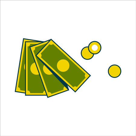 Money icon. Vector illustration. Isolated on a white background.のイラスト素材