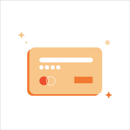 Credit card flat color icon on background for graphic and web design. Simple vector sign. Internet concept symbol for website button or mobile appのイラスト素材