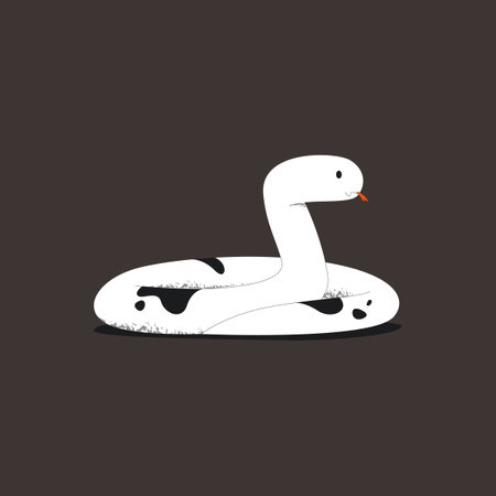 Vector illustration of a white swan on a black background. Isolated.