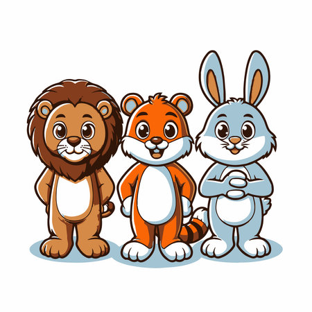 cute animals design, vector illustration graphic on white backgroundのイラスト素材