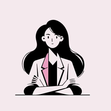 Business woman sitting in lotus position. Vector illustration in cartoon style.のイラスト素材