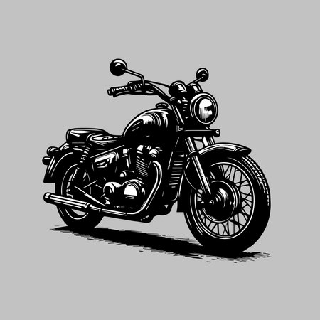 Vintage custom motorbike isolated on grey background. Vector illustration.のイラスト素材