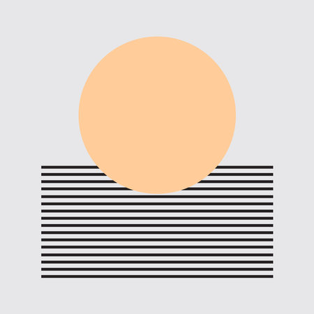 Minimalist geometric background. Simple shapes composition. Vector illustration.のイラスト素材