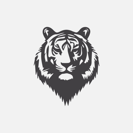 Tiger head vector icon isolated on white background. Tiger Head Logo Templateのイラスト素材