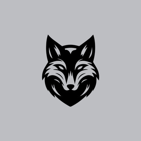 Wolf head vector logo design template. Wolf head vector logo design.のイラスト素材
