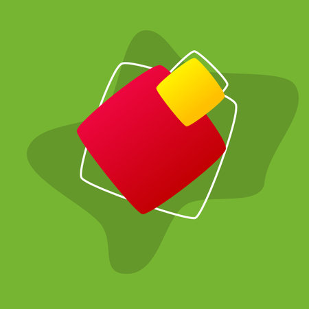 Shapper Banner Red and Yellow on a green background.のイラスト素材