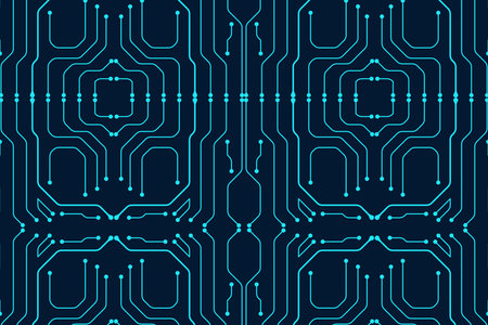 Circuit board seamless pattern. Technology background. Vector Illustration.