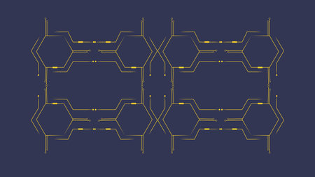 Abstract technological background with hexagons and lines. Vector illustration for your design