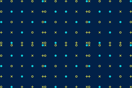 Seamless vector pattern with geometric figures. Blue and white background.