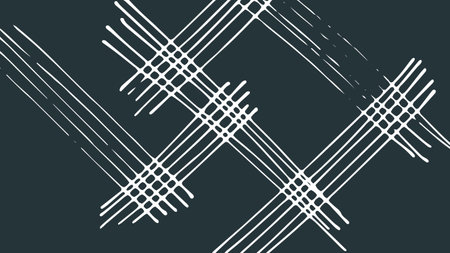 Abstract geometric background with intersecting lines. Monochrome vector illustration.のイラスト素材