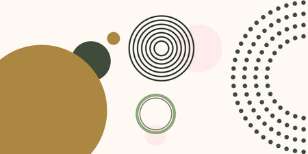 Circles and dots in pastel colors. Vector illustration.