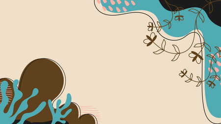 Abstract background with hand drawn floral elements. Vector illustration for your designのイラスト素材