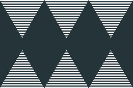 Seamless geometric pattern with triangles. Black and white color.のイラスト素材