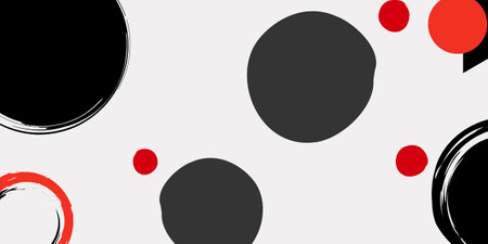 Black and red circles on white background. Vector illustration for your designのイラスト素材
