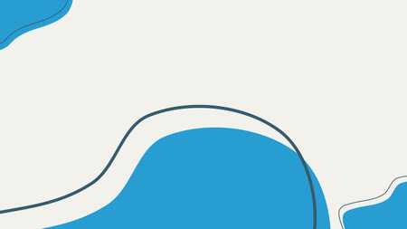 Abstract background with wavy lines in blue and white colors. Vector illustration