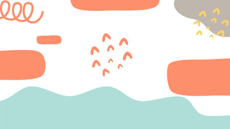 Cute pastel background with hand drawn shapes. Vector illustration.