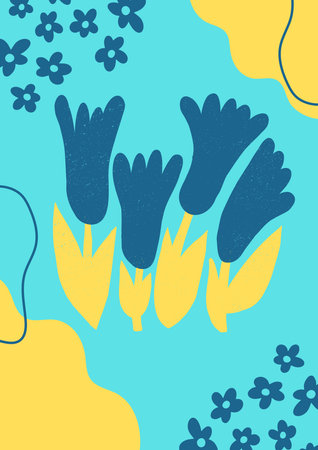 Seamless floral pattern with hand drawn flowers. Vector illustration.のイラスト素材