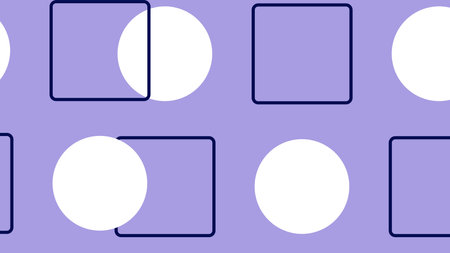 Seamless pattern with white and blue squares on a purple backgroundのイラスト素材