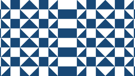 Seamless geometric pattern with triangles. Blue and white colors.