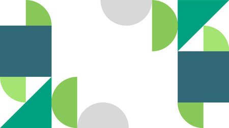 Abstract geometric background with green and gray circles. Vector illustration for designのイラスト素材