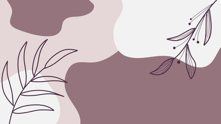 Abstract background with leaves and spots. Hand-drawn vector illustration.のイラスト素材