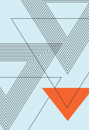 Abstract geometric background in blue and orange colors. Vector Illustration.のイラスト素材