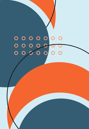 Abstract geometric background with circles, dots and lines. Vector illustration.のイラスト素材