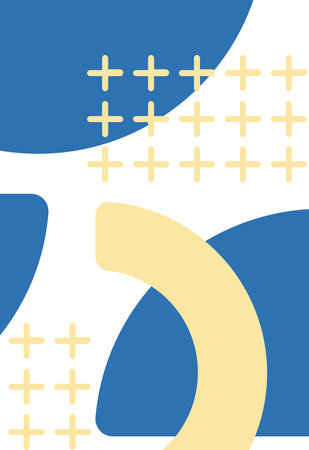 abstract geometric shapes in blue and yellow colors, vector illustration designのイラスト素材