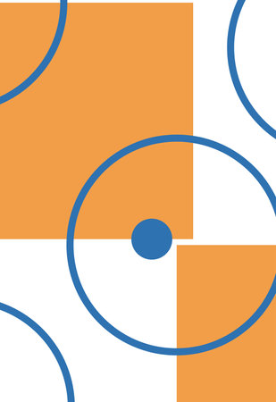 Abstract background with circles and lines. Vector illustration in flat style.のイラスト素材