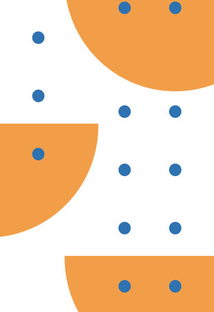 Abstract geometric seamless pattern with circles and dots. Vector illustration in flat styleのイラスト素材