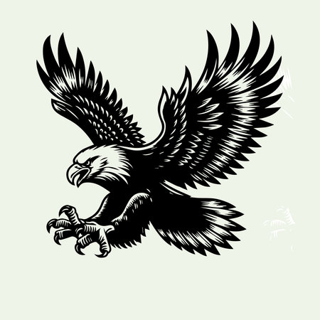 Eagle in the style of engraving. Vector illustration.のイラスト素材
