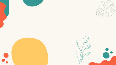 Abstract floral background with hand drawn doodle elements. Vector illustration.のイラスト素材