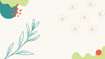 Floral background with hand drawn doodle flowers. Vector illustration.のイラスト素材