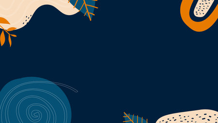 Abstract background with hand drawn doodle elements. Vector illustration.のイラスト素材