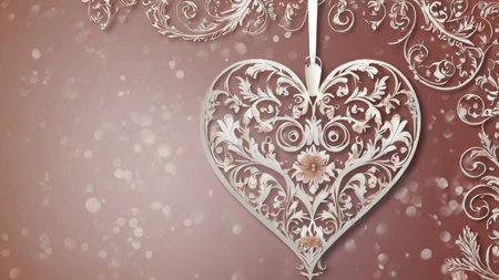 A romantic background with ornament, featuring delicate and intricate designs, creating a charming and enchanting atmosphere perfect for love and special momentsの素材