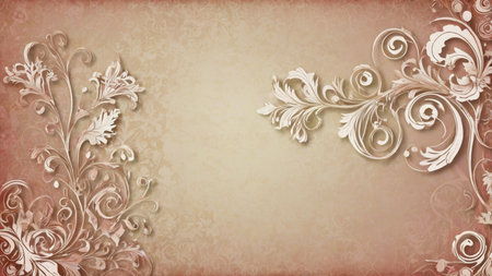 A romantic background with ornament, featuring delicate and intricate designs, creating a charming and enchanting atmosphere perfect for love and special momentsの素材