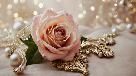 A romantic background with ornament, featuring delicate and intricate designs, creating a charming and enchanting atmosphere perfect for love and special momentsの素材